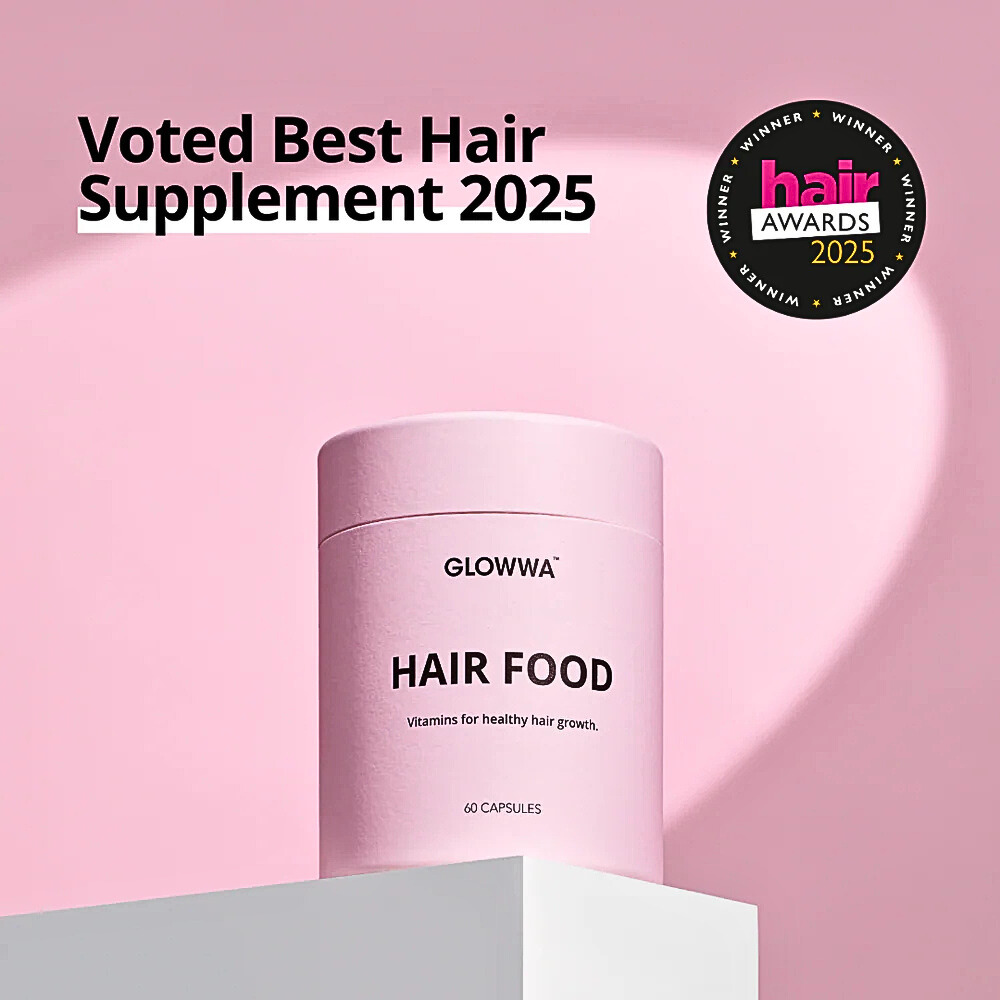 Glowwa HAIR FOOD Hair Vitamins – veganska hårvitaminer som stärker hår, hud och naglar – hos Edmond Hair Shop – hos edmondhairshop.se