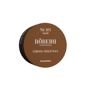 Noberu of Sweden Strong Hold Wax med matt finish i stilren barbershop-miljö hos Edmond Hair Shop